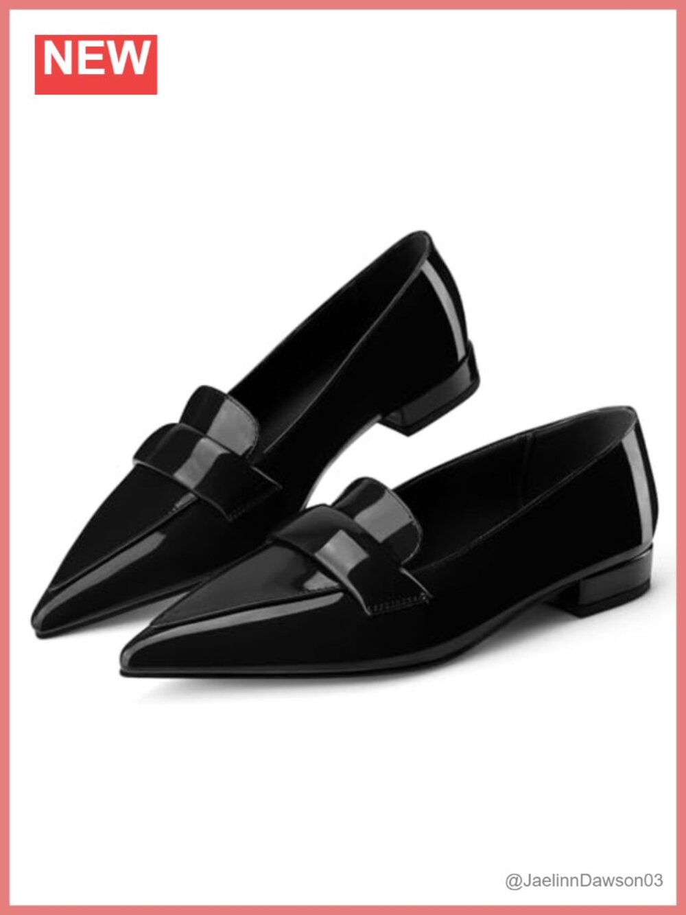 Women's Pointed Toe Patent Leather Loafers Slip-On Flats